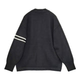SPORTCLAD SHIPS別注 カレッジニット サイズF カーディガン ブラック ブラウン メンズ スポーツクラッド【中古】5-0928T△