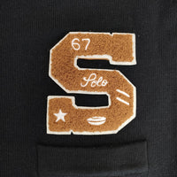 SPORTCLAD SHIPS別注 カレッジニット サイズF カーディガン ブラック ブラウン メンズ スポーツクラッド【中古】5-0928T△