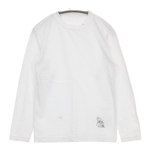 45R/45rpm ウマッコ刺繍の90845星Tシャツ 定価15400円 長袖Ｔシャツ カットソー ロンＴ ホワイト レディース フォーティーファイブアールピーエム【中古】5-0915M∞