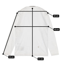 45R/45rpm ウマッコ刺繍の90845星Tシャツ 定価15400円 長袖Ｔシャツ カットソー ロンＴ ホワイト レディース フォーティーファイブアールピーエム【中古】5-0915M∞