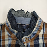 45R/45rpm 藍ざっくりネルのグーグードレス 定価59400円 ワンピース ブラウン ネイビー フォーティーファイブアールピーエム【中古】5-0513M♪