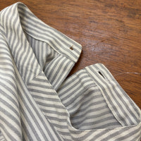 23区 210-5 BL.WO. ストライプ バンドカラー コットン 長袖シャツ グレー ホワイト レディース 23区【中古】5-0701M△