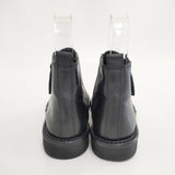 periwinkle ペリウィンクル フロントジップ 23.5cm レザー ブーツ ブラック レディース【中古】5-1210G◎