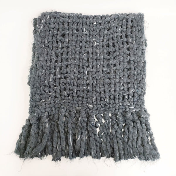 MAYDI 梳毛ウール ハンドメイド ストール マフラー ネイビー レディース マイディ【中古】5-1021T◎