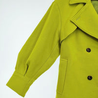 Ameri VINTAGE TRENCH LIKE MIDI COAT トレンチ ミディ丈 ウール 01220770740 コート 22AW ライムグリーン レディース アメリヴィンテージ【中古】5-1012A◆