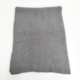 adam et Rope ウールカシミヤ リブ ストール マフラー グレー レディース アダムエロペ【中古】5-1021T◎