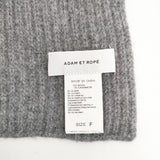 adam et Rope ウールカシミヤ リブ ストール マフラー グレー レディース アダムエロペ【中古】5-1021T◎