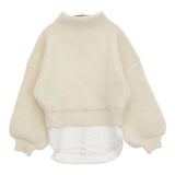 Ameri VINTAGE ドッキング レイヤード ボリュームスリーブ ハイネック セーター ニット ホワイト レディース アメリヴィンテージ【中古】5-0920T♪
