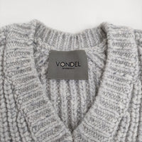 VONDEL V53145-03 サイズS Vネック ウールカシミヤ セーター ニット ライトグレー レディース フォンデル【中古】5-0920T♪