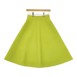 ESTNATION 12-109-09-120377 フレア ストレッチ ウォッシャブルニット ロングスカート ライトグリーン レディース エストネーション【中古】5-0701G△
