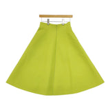 ESTNATION 12-109-09-120377 フレア ストレッチ ウォッシャブルニット ロングスカート ライトグリーン レディース エストネーション【中古】5-0701G△