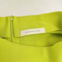 ESTNATION 12-109-09-120377 フレア ストレッチ ウォッシャブルニット ロングスカート ライトグリーン レディース エストネーション【中古】5-0701G△