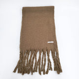 ANT 無地 フリンジ ストール マフラー ブラウン レディース【中古】5-1021T◎