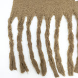 ANT 無地 フリンジ ストール マフラー ブラウン レディース【中古】5-1021T◎