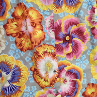 keffe fassett floating hibiscus ケイフ・ファセット ハンドメイド 花柄 長袖シャツ グレー 多色 レディース【中古】5-0701M△