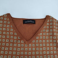 green label relaxing UNITED ARROWS 切替 KC W/A x フハク SCF PRT V/N PO セーター ニット ブラウン レディース グリーンレーベルリラクシング【中古】5-0913T∞