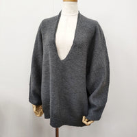 SLOBE IENA ファインウールプルオーバー 21080912294040 セーター ニット グレー レディース スローブイエナ【中古】5-0920T♪