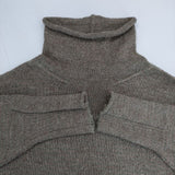 pas de calais ロールネック アルパカニット ai-2010 2097-200 セーター ニット カーキ レディース パドカレ【中古】5-0913T∞