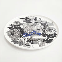 marimekko 未使用 Veljekset プレート 20cm 皿 ホワイト ブラック マリメッコ【中古】5-0401G♪