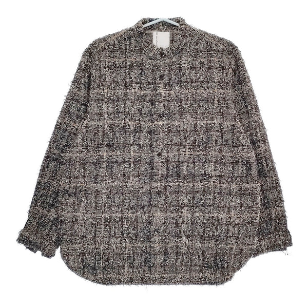 BRU NA BOINNE 新品 バルバスナフシャツ2号 サイズM 4560 定価41800円 長袖シャツ グレー メンズ ブルーナボイン【中古】5-0405M♪