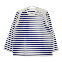 BRU NA BOINNE NEW アルチザンボーダー5号 M 定価17600円 長袖Tシャツ カットソー ロンT ホワイト ブルー メンズ ブルーナボイン【中古】5-0405M♪