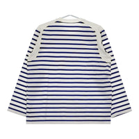 BRU NA BOINNE NEW アルチザンボーダー5号 M 定価17600円 長袖Tシャツ カットソー ロンT ホワイト ブルー メンズ ブルーナボイン【中古】5-0405M♪