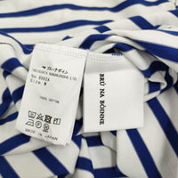 BRU NA BOINNE NEW アルチザンボーダー5号 M 定価17600円 長袖Tシャツ カットソー ロンT ホワイト ブルー メンズ ブルーナボイン【中古】5-0405M♪