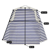 BRU NA BOINNE NEW アルチザンボーダー5号 M 定価17600円 長袖Tシャツ カットソー ロンT ホワイト ブルー メンズ ブルーナボイン【中古】5-0405M♪