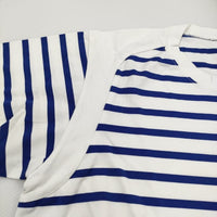 BRU NA BOINNE NEW アルチザンボーダー5号 M 定価17600円 長袖Tシャツ カットソー ロンT ホワイト ブルー メンズ ブルーナボイン【中古】5-0405M♪