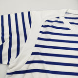BRU NA BOINNE NEW アルチザンボーダー5号 M 定価17600円 長袖Tシャツ カットソー ロンT ホワイト ブルー メンズ ブルーナボイン【中古】5-0405M♪