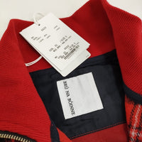 BRU NA BOINNE 新品 バルカンチェックジャンパー S 定価52800円 5522 ブルゾン レッド ネイビー レディース ブルーナボイン【中古】5-0912T♪
