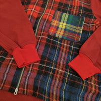 BRU NA BOINNE 新品 バルカンチェックジャンパー S 定価52800円 5522 ブルゾン レッド ネイビー レディース ブルーナボイン【中古】5-0912T♪