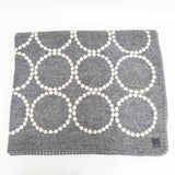 mina perhonen 未使用品 tambourine 大判 za7542 毛布 ウール ブランケット グレー ホワイト レディース ミナペルホネン【中古】5-1021T◎