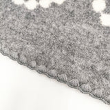 mina perhonen 未使用品 tambourine 大判 za7542 毛布 ウール ブランケット グレー ホワイト レディース ミナペルホネン【中古】5-1021T◎