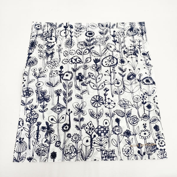 mina perhonen 新品 letter of flower te0015a コットン 手ぬぐい その他小物 ホワイト ネイビー レディース ミナペルホネン【中古】5-0723G◎