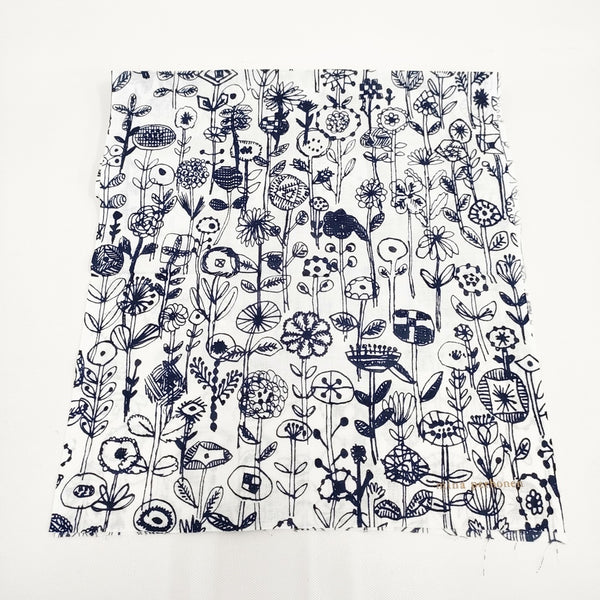 mina perhonen 新品 letter of flower te0015a コットン 手ぬぐい その他小物 ホワイト ネイビー レディース ミナペルホネン【中古】5-0723G◎