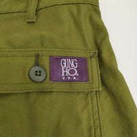 GUNG HO FATIGUE TROUSER ファティーグトラウザー 定価11000円 サイズL ワーク パンツ 25SS カーキ レディース ガンホー【中古】5-0401M♪