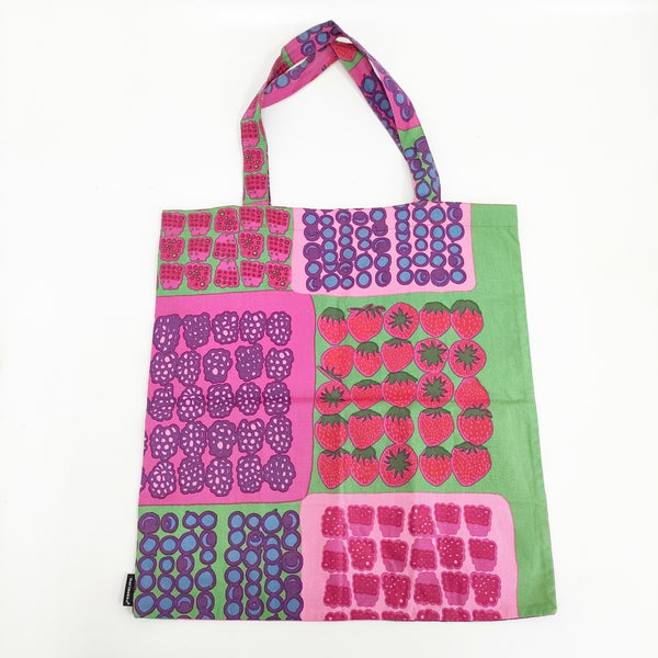 marimekko ベリー柄 いちご ストロベリー コットン トートバッグ ピンク 多色 レディース マリメッコ【中古】5-0723G◎