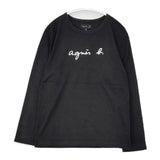 agnes b. ロゴプリント 長袖Ｔシャツ カットソー ロンＴ ブラック レディース アニエスベー【中古】5-0915M∞