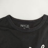 agnes b. ロゴプリント 長袖Ｔシャツ カットソー ロンＴ ブラック レディース アニエスベー【中古】5-0915M∞