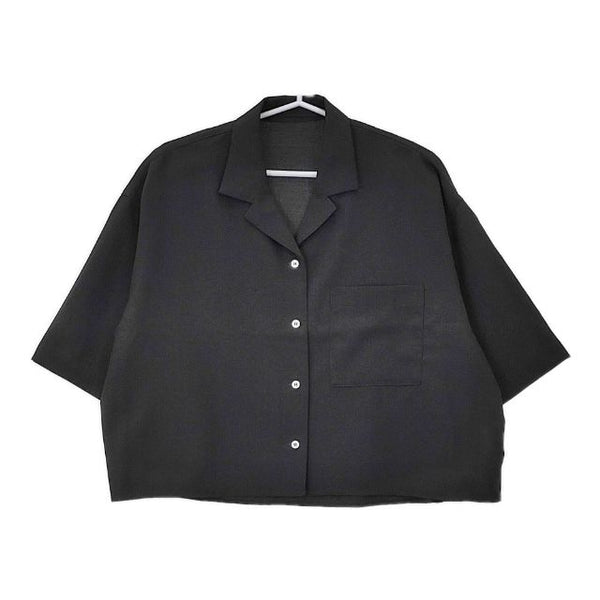 LEPSIM 新品 オープンカラー5分袖シャツ LPA62452AD ブラウス シャツ 24SS ブラック レディース レプシィム/レプシム【中古】5-0604S∞