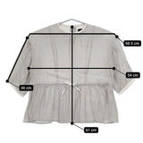 オオカミとフクロウ オオカミと木漏れ日の小道 定価16280円 portom24037 ブラウス シャツ 24SS グレー レディース オオカミとフクロウ【中古】5-0604S∞