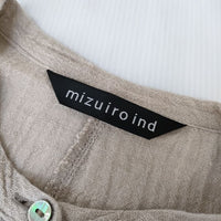 mizuiro-ind リネン ワイドシャツチュニック ブラウス シャツ ベージュ レディース ミズイロインド【中古】5-0616S∞