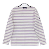 SAINT JAMES/green label relaxing ウエッソン バスクシャツ ボーダー 長袖Ｔシャツ カットソー ロンＴ ホワイト ラベンダー レディース セントジェームス/グリーンレーベルリラクシング【中古】5-0915M∞