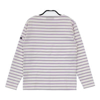 SAINT JAMES/green label relaxing ウエッソン バスクシャツ ボーダー 長袖Ｔシャツ カットソー ロンＴ ホワイト ラベンダー レディース セントジェームス/グリーンレーベルリラクシング【中古】5-0915M∞