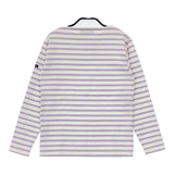 SAINT JAMES/green label relaxing ウエッソン バスクシャツ ボーダー 長袖Ｔシャツ カットソー ロンＴ ホワイト ラベンダー レディース セントジェームス/グリーンレーベルリラクシング【中古】5-0915M∞