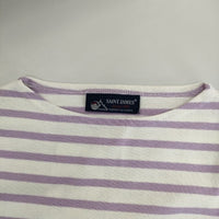 SAINT JAMES/green label relaxing ウエッソン バスクシャツ ボーダー 長袖Ｔシャツ カットソー ロンＴ ホワイト ラベンダー レディース セントジェームス/グリーンレーベルリラクシング【中古】5-0915M∞