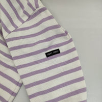 SAINT JAMES/green label relaxing ウエッソン バスクシャツ ボーダー 長袖Ｔシャツ カットソー ロンＴ ホワイト ラベンダー レディース セントジェームス/グリーンレーベルリラクシング【中古】5-0915M∞