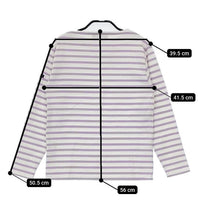 SAINT JAMES/green label relaxing ウエッソン バスクシャツ ボーダー 長袖Ｔシャツ カットソー ロンＴ ホワイト ラベンダー レディース セントジェームス/グリーンレーベルリラクシング【中古】5-0915M∞