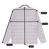 SAINT JAMES/green label relaxing ウエッソン バスクシャツ ボーダー 長袖Ｔシャツ カットソー ロンＴ ホワイト ラベンダー レディース セントジェームス/グリーンレーベルリラクシング【中古】5-0915M∞